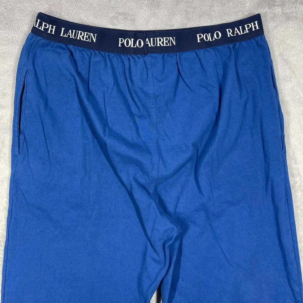Polo Ralph Lauren Pajama Pants Mens Large Blue Cotton Big Pony‎ Logo